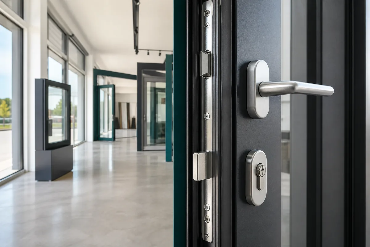 Serrure multipoints et cylindre de sécurité d’une porte d’entrée aluminium